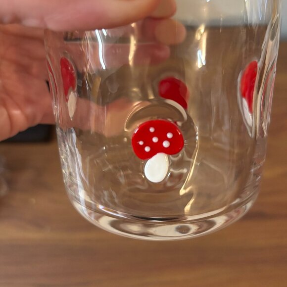 NIB Anthropologie Mushroom Beaded Icon Juice Glass - Picture 3 of 3